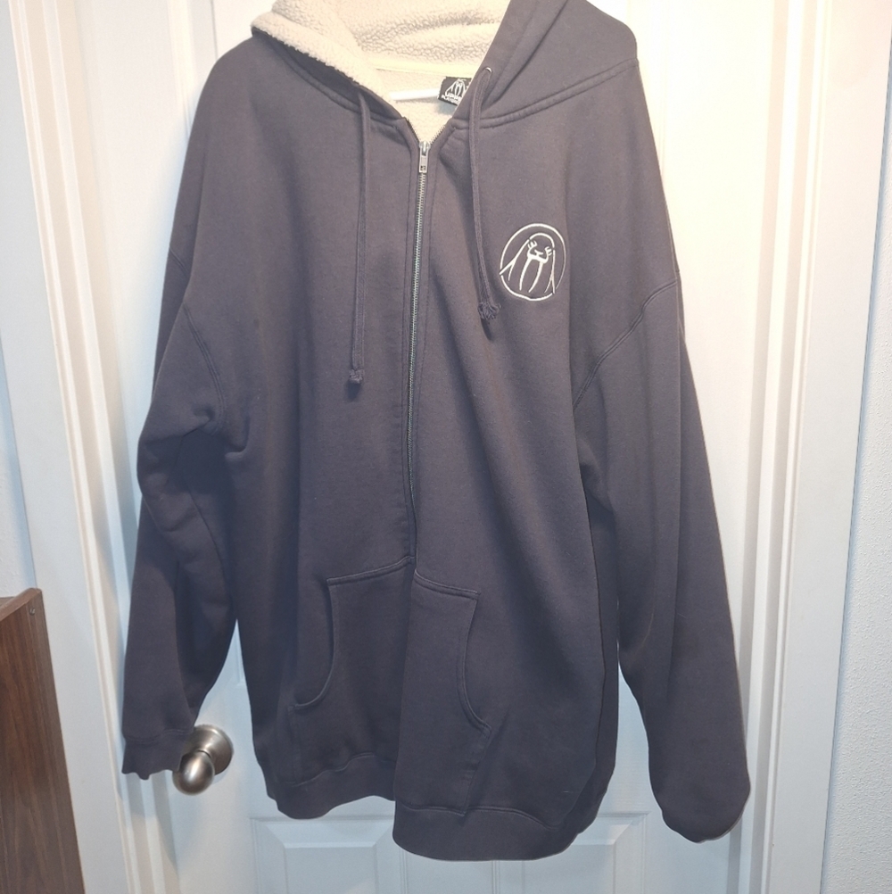 Upper Playground Charcoal Black Hoodie Seal Zipper Jacket Men's 2XL